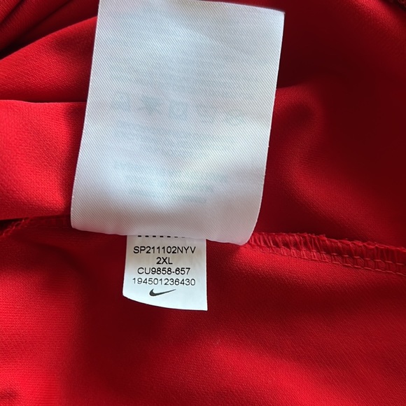Nike red/maroon striped DRI-FIT short sleeved polo shirt.  Size XXL - Picture 7 of 7